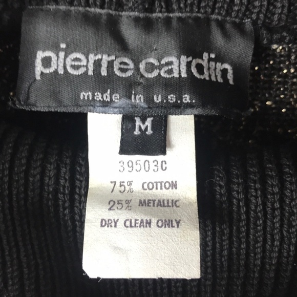 Pierre Cardin Vintage Black and Gold Turtleneck Sweater Size M - Picture 5 of 8